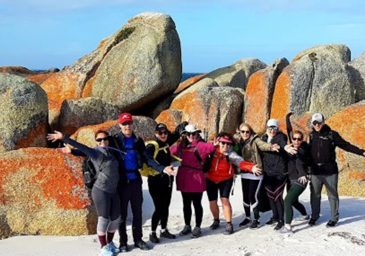 Conference delegates on a Tasmanian wilderness walk