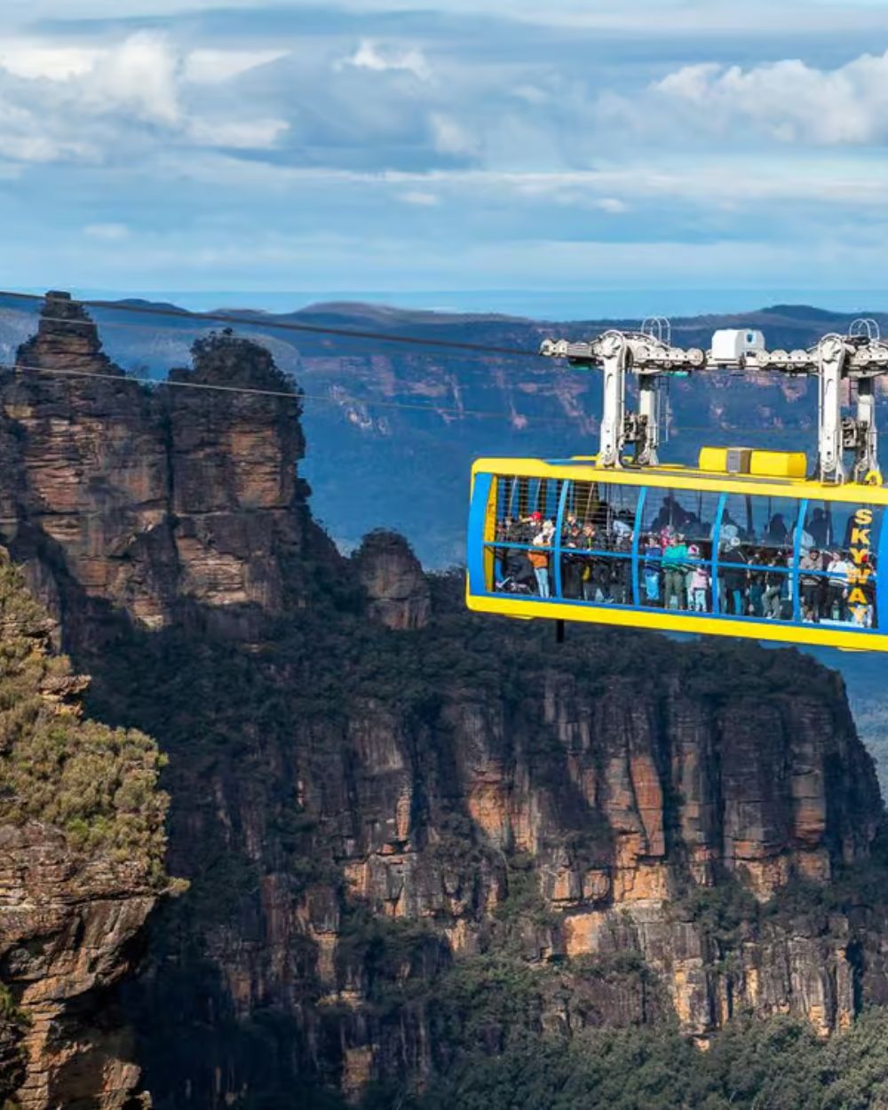 Small coach group at a lookout in the Blue Mountains